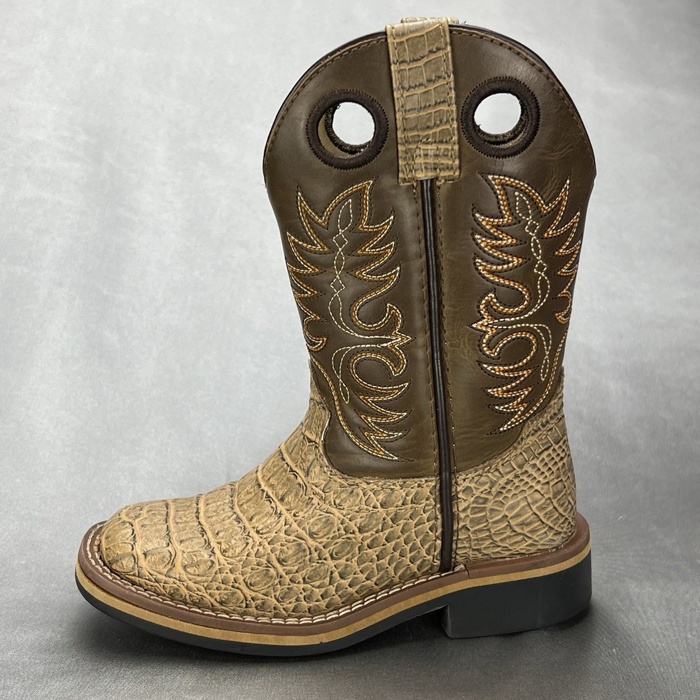 Cody James Gator Print Western Boot Tan Youth Size 9 *LEFT ONLY* Cowboy 43871